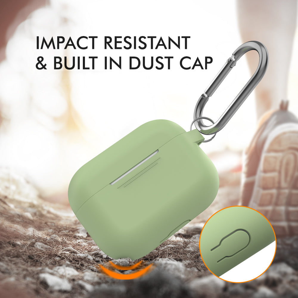AHASTYLE PT-P1 Earphone Silicone Case for Apple AirPods Pro Earbud Charging Box Full Protection Cover with Carabiner AHASTYLE PT-P1 Earphone Silicone Case for Apple AirPods Pro Earbud Charging Box Full Protection Cover with Carabiner